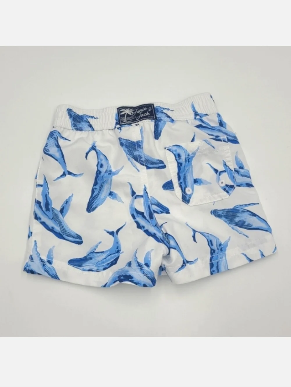 Janie and Jack baby boy whale print swim trunks size 6-12 months